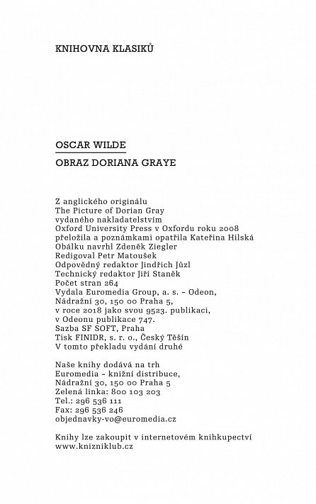 Náhled Obraz Doriana Graye, 2.  vydání