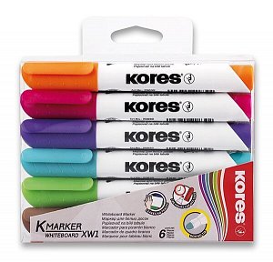 Kores K-MARKER Popisovač na bílé tabule, kulatý hrot 3 mm, mix 6 barev