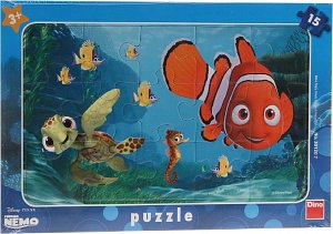 Nemo a želva - rámové puzzle 15 dílků