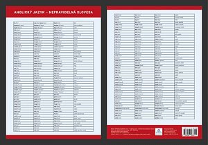 Anglický jazyk - Přehled nepravidelných sloves - Přehledová tabulka učiva