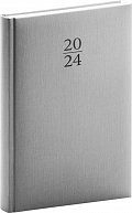 Diář 2024: Capys - stříbrný, denní, 15 × 21 cm