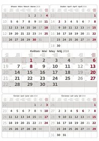 Kalendář nástěnný 2018 - 5měsíční/šedý s jmenným kalendáriem