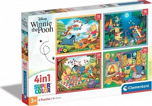 Puzzle Medvídek Pú 4v1 (12+16+20+24 dílků)