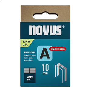 Novus tenké, drátové sponky typ A, 53 F/10 mm, Super Hard, nerezová ocel, 800 ks