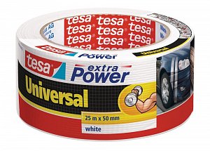 tesa opravná páska Extra Power Universal, 25 m x 50 mm, textilní, silně lepicí, bílá