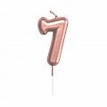 Svíčka dortová rose gold 5 cm číslo 7