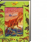 Dinosauři - 8x puzzle, objevuj, skládej a obkresli 