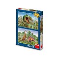 Puzzle Souboj dinosaurů 2 x 48 dílků