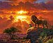 Malování podle čísel - Lev v západu slunce 40 x 50 cm (s rámem)