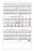 Kalendář nástěnný 2025 - Pětiměsíční šedý