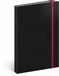 Notes - Tucson černý/růžový, linkovaný, 13 x 21 cm
