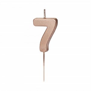 Svíčka dortová rose gold číslo 7
