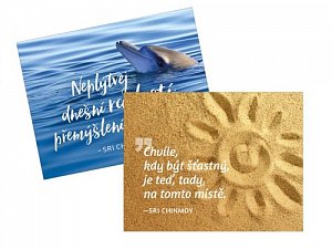 Magnet na lednici 2 ks "Chvíle, kdy být + Neplýtvej"