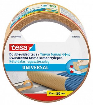 tesa oboustranná kobercová páska Universal, 10 m x 50 mm, transparentní
