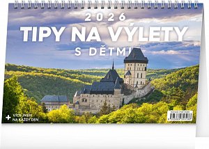 Kalendář 2026 stolní: Tipy na výlety s dětmi, 23,1 x 14,5 cm