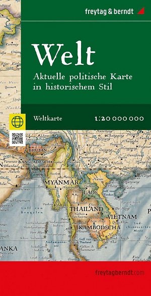 Mapa světa 1:20 000 000 / aktuální mapa v antickém stylu