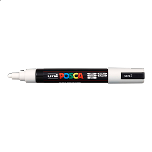 Posca popisovač PC-5M, 1,8 - 2,5 mm, bílá (1)