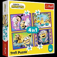 Trefl Puzzle Já, Padouch 3 - Ve světě Mimoňů 4v1 (35,48,54,70 dílků)