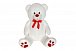 Plyšový medvěd bílý s červenou mašlí 100 cm
