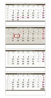 Kalendář nástěnný 2025 - Čtyřměsíční skládaný šedý