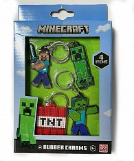 Minecraft Set gumových klíčenek 4ks