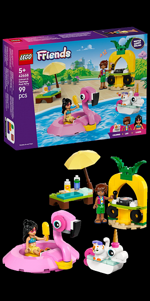 LEGO® Friends 42658 Zábava u bazénu s jednorožcem a plameňákem