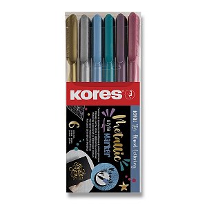 Kores Metallic Style Sada popisovačů se štětcovým hrotem 6 ks