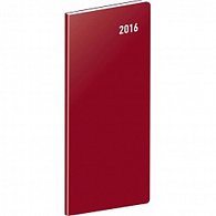 Diář 2016 - Vínový - kapesní plánovací měsíční PVC,  8 x 18 cm
