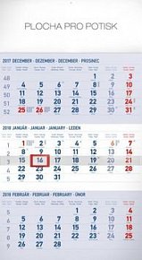 3mesačný štandard modrý 2018 - nástěnný kalendár