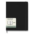 Diář Moleskine 2026 - tvrdé desky, XL, týdenní, černý