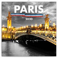 Kalendář poznámkový 2020 - Paříž, 30 × 30 cm