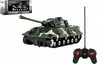 Tank RC PANTHER plast 25cm na baterie 27mHz se zvukem se světlem v krabici 28x13x12cm