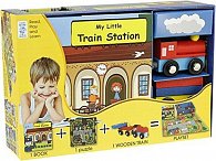 My Little Book about Trains (Book, Wooden Toy & 16-piece Puzzle)