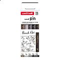 UNI PIN Creative Writting - Brush Art, sada linerů, 5 ks, (EFB/ BR), mix barev
