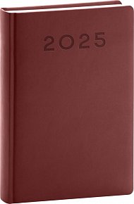 Diář 2025: Aprint Neo - vínový, denní, 13 × 18 cm