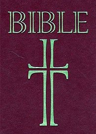 Bible - kříž, malá, vínová/hnědá