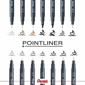 Pent.S20P-C20A Dokumentní Popisovač Černý 2,0Mm