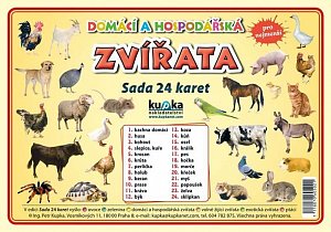 Domácí a hospodářská zvířata - Sada 24 karet