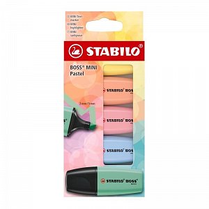 Zvýrazňovač STABILO BOSS MINI Pastel - sada 5 ks