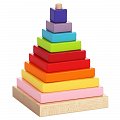 Barevná pyramida: dřevěná skládačka 9 dílů