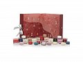 YANKEE CANDLE dárková sada Adventní kalendář kniha, 12 ks votivních svíček ve skle + 12 ks čajových svíčkek + svícen