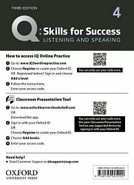 Q Skills for Success 4 Listening & Speaking Teacher´s Access Card, 3rd