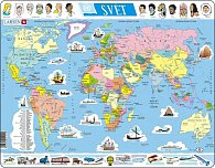 Puzzle MAXI - Mapa Svět/ 107 dílků