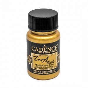 Metalická barva na textil Cadence Dora Textile - sytá zlatá / 50 ml