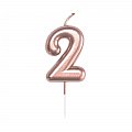 Svíčka dortová rose gold 5 cm číslo 2