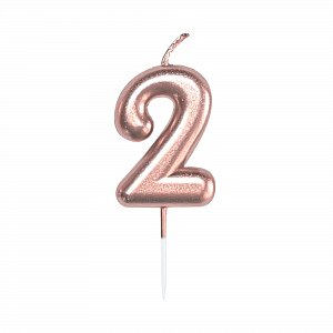 Svíčka dortová rose gold 5 cm číslo 2