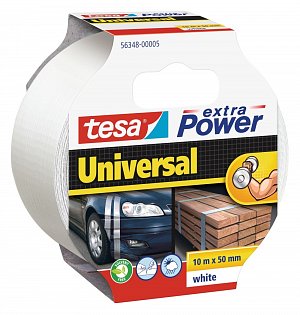 tesa opravná páska Extra Power Universal, 10 m x 50 mm, textilní, silně lepicí, bílá