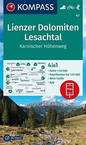 Lienz Dolomity, Lesachtal, Karnischer Höhenweg 1:50 000 / turistická mapa KOMPASS 47