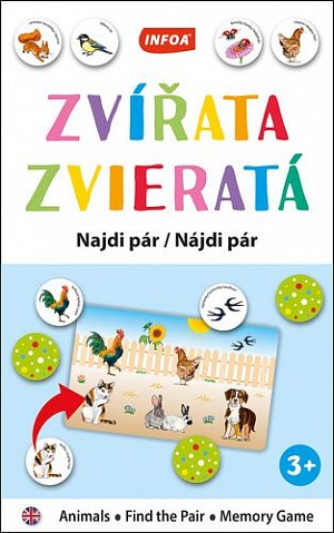 Výuková hra (krabička) Najdi pár - Zvířata / Zvieratá
