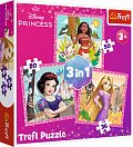 Puzzle Disney princezny: Vaina, Locika a Sněhurka/3v1 (20,36,50 dílků)